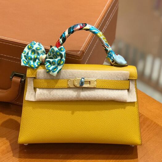 【エルメス HERMES】ミニケリードゥ ジョーヌ アンブル /ゴールド金具 エプソン W刻印（100％マシン）